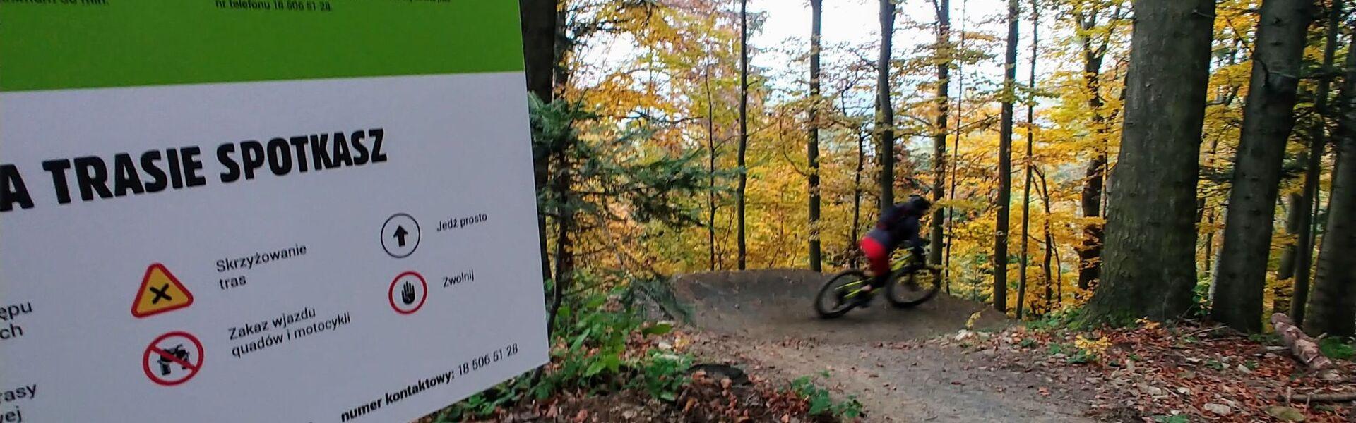 Start trasy niebieskiej w Bike Park Słotwiny Arena